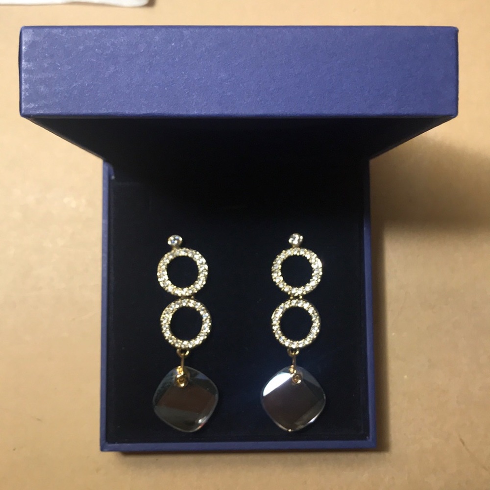 Swarovski Crystal Pendant Earrings NWB